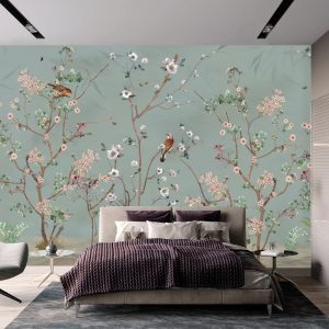 Hand-Painted Serene Floral Symphony Wallpaper Mural