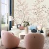 Serene Blossom Hand-Illustrated Chinoiserie Wallpaper Mural