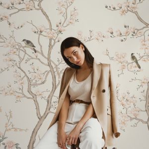 Serene Blossom Hand-Illustrated Chinoiserie Wallpaper Mural