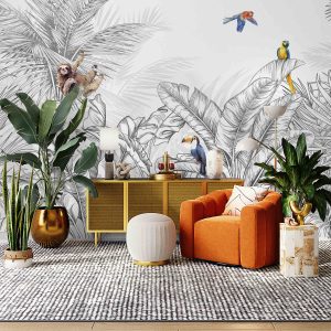 Tropical Jungle Wildlife Wallpaper Mural