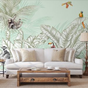 Tropical Jungle Wildlife Wallpaper Mural