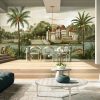 Exotic Jungle Palace Wallpaper Mural