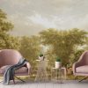 Scenic Countryside Mural with Classical Ruins