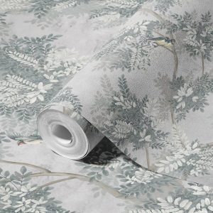 Verdant Canopy with Songbirds Botanical Wallpaper Mural