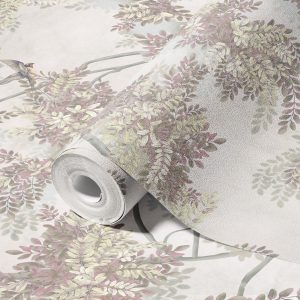 Verdant Canopy with Songbirds Botanical Wallpaper Mural
