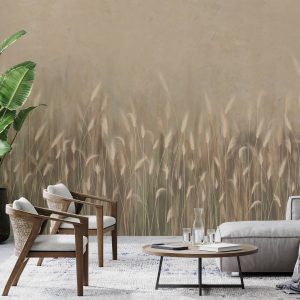 Serene Reed Grass Wallpaper Mural Soft Neutral Tones