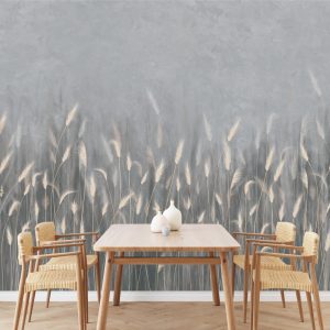 Serene Reed Grass Wallpaper Mural Soft Neutral Tones