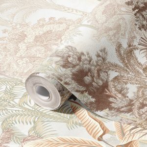 Pastel Tropical Forest Wallpaper Mural Purple Pink Foliage
