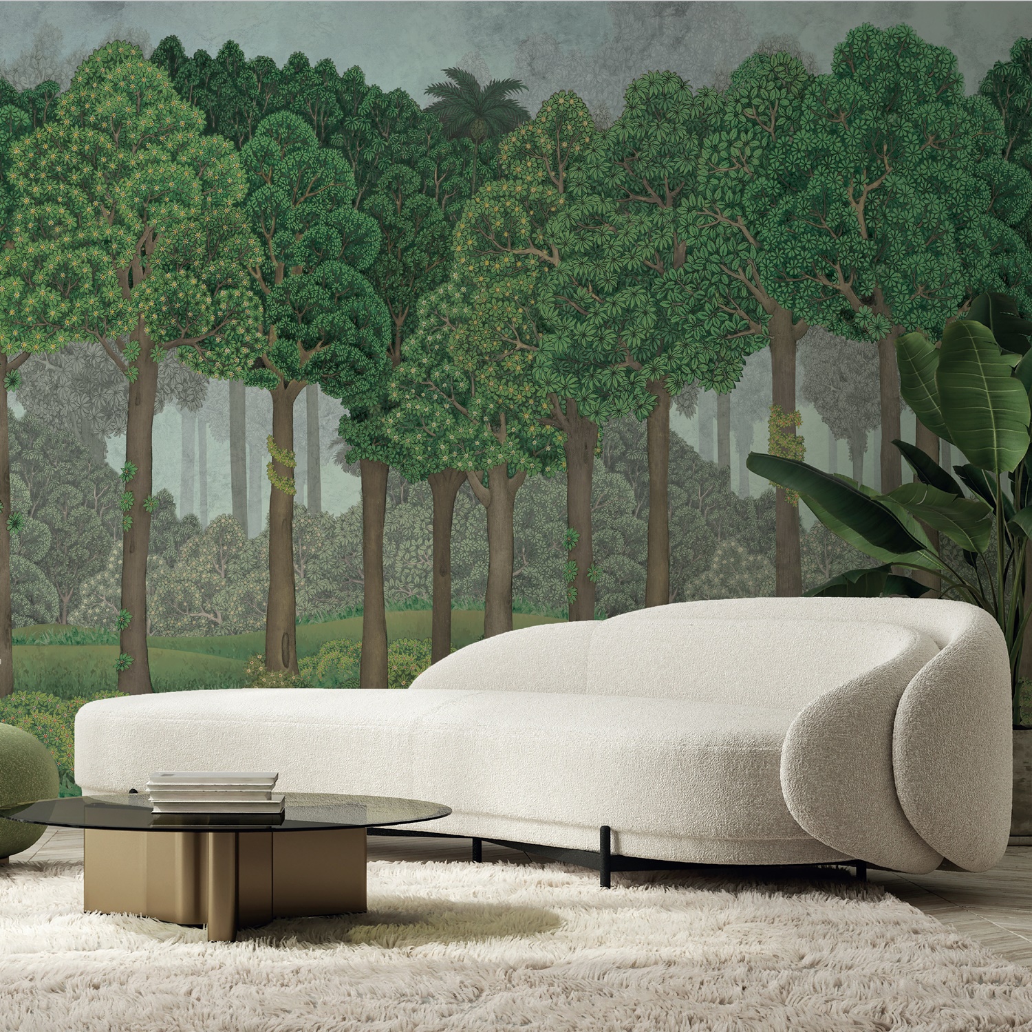 Serene Greenery and Blooming Trees Wallpaper Mural 5 Serene Greenery and Blooming Trees Wallpaper Mural
