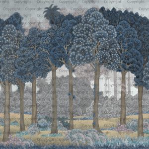 Serene Greenery and Blooming Trees Wallpaper Mural