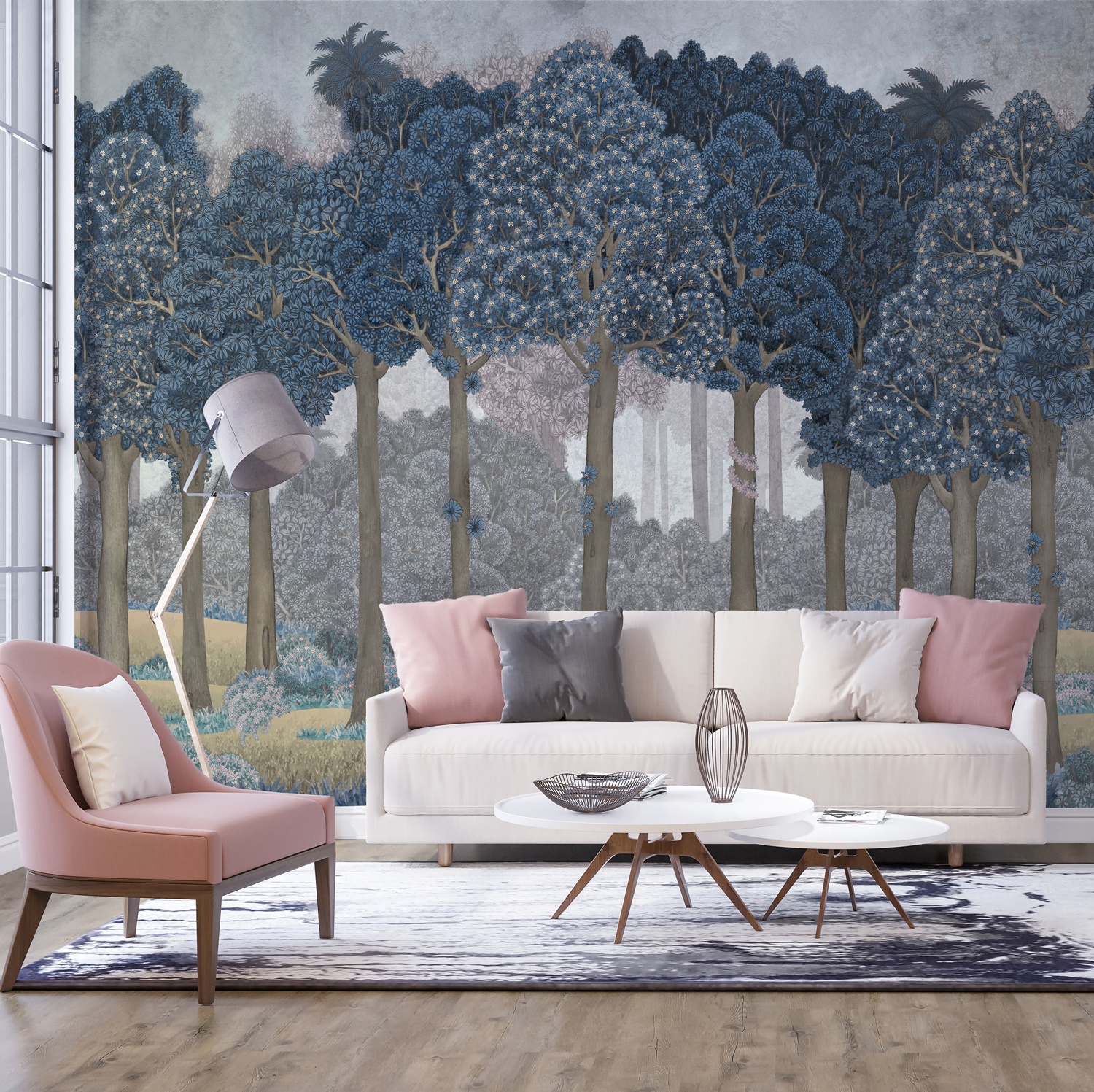 Serene Greenery and Blooming Trees Wallpaper Mural 7 Serene Greenery and Blooming Trees Wallpaper Mural