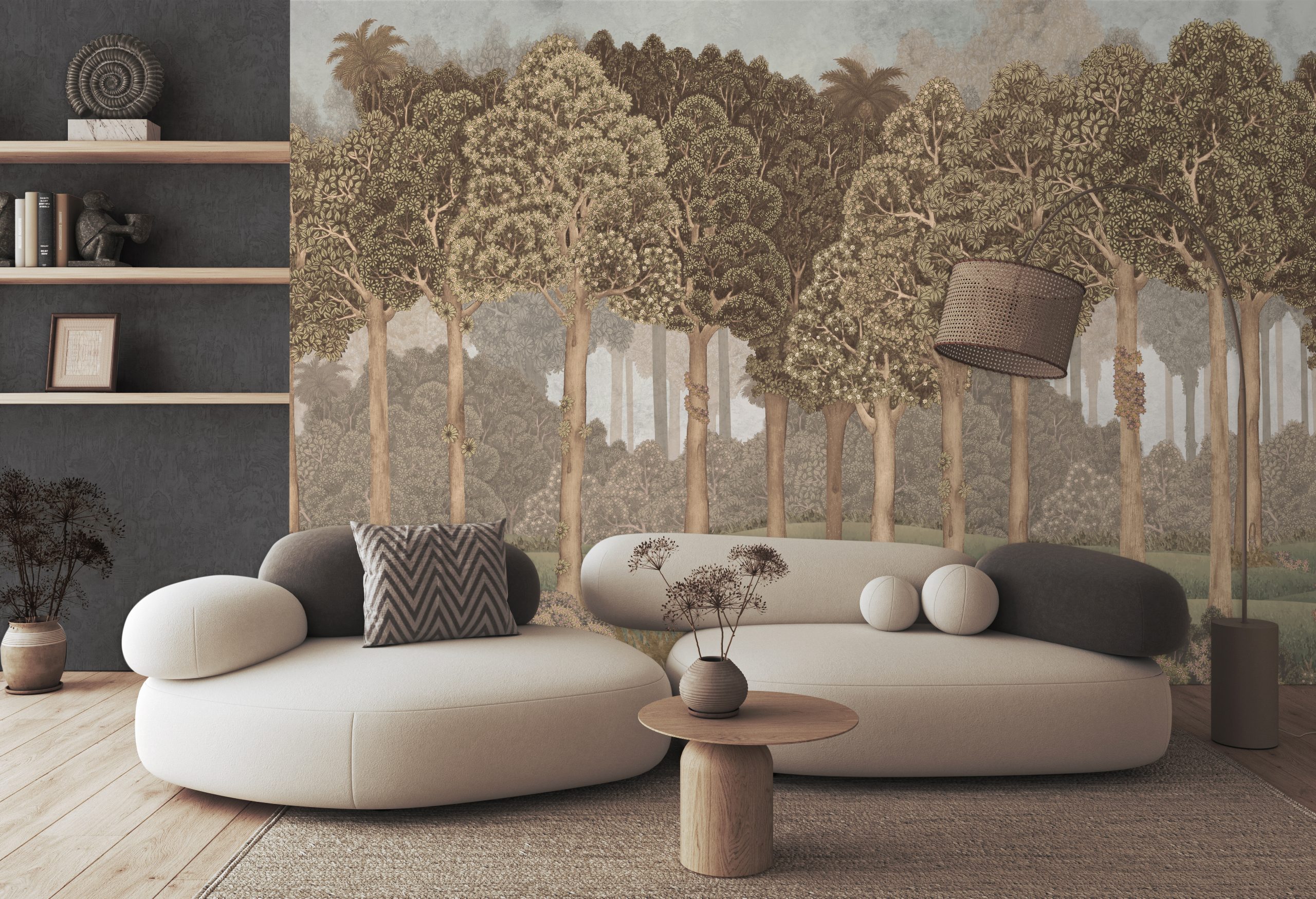 Serene Greenery and Blooming Trees Wallpaper Mural 11 Serene Greenery and Blooming Trees Wallpaper Mural
