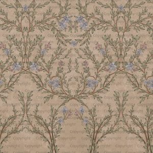 Vintage Branches Soft Blue Blooms Pattern Wallpaper Mural