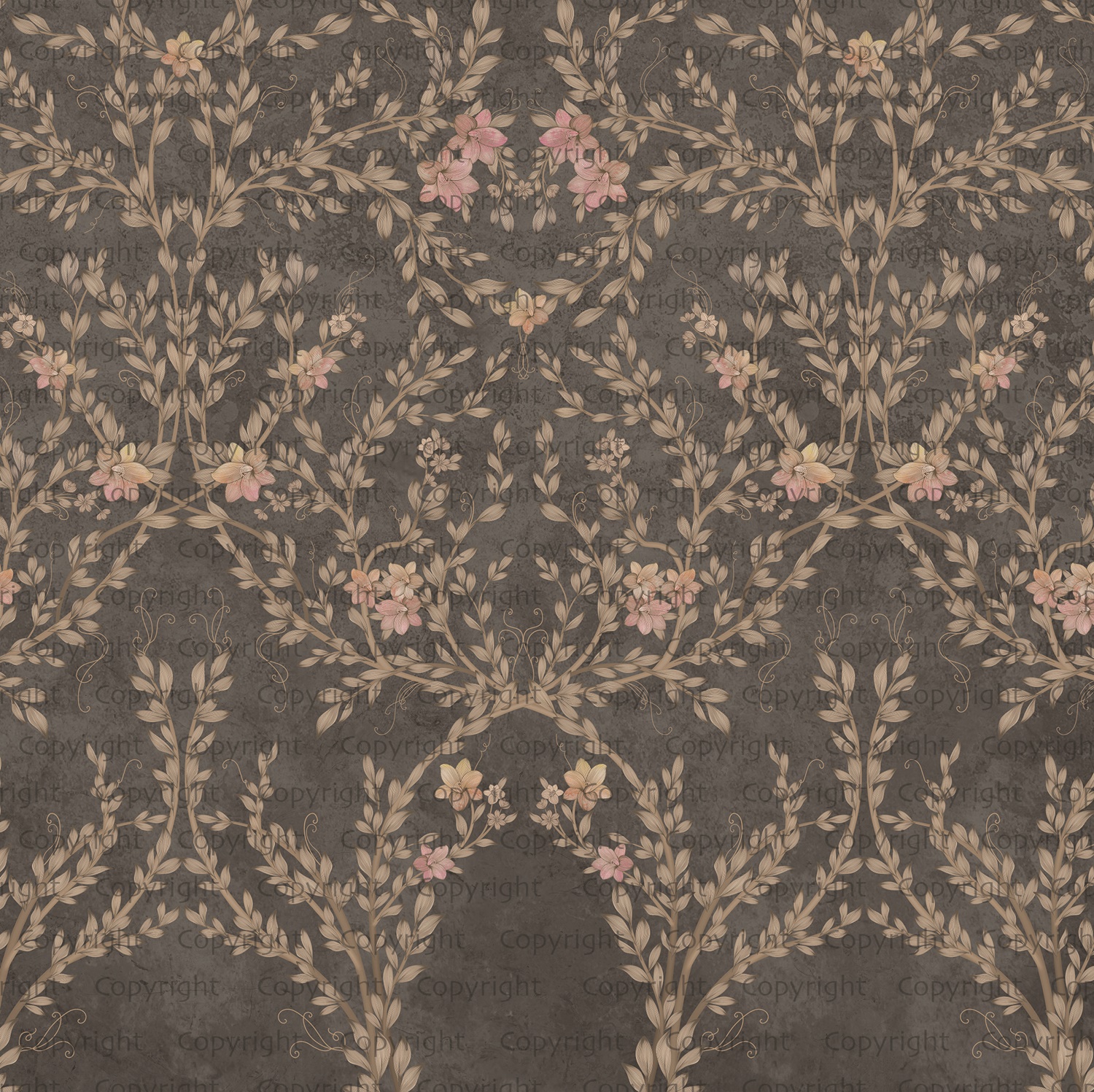 Vintage Branches Soft Blue Blooms Pattern Wallpaper Mural 9 Vintage Branches Soft Blue Blooms Pattern Wallpaper Mural