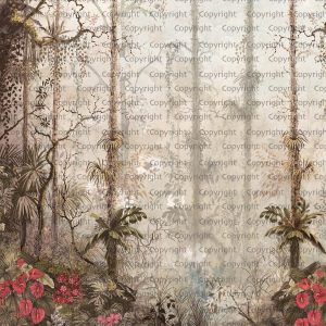 Mystical Tropical Rainforest Floral Wallpaper Mural