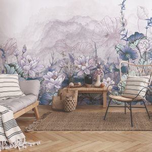 Tranquil Lotus Pond, Soft Botanical Wallpaper Mural