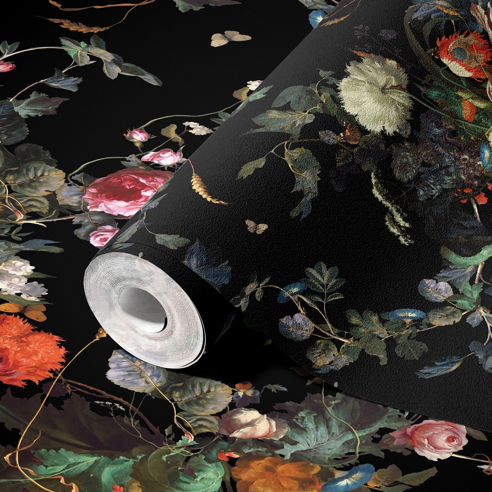 Dark Botanical Blooming Floral Wallpaper Mural 3 Dark Botanical Blooming Floral Wallpaper Mural