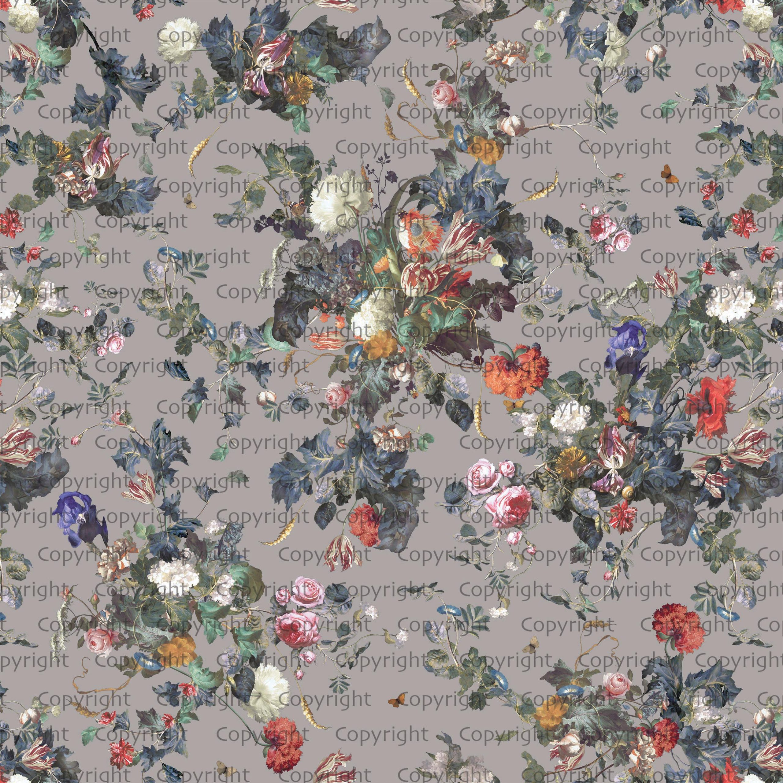 Dark Botanical Blooming Floral Wallpaper Mural 4 Dark Botanical Blooming Floral Wallpaper Mural
