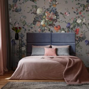 Dark Botanical Blooming Floral Wallpaper Mural