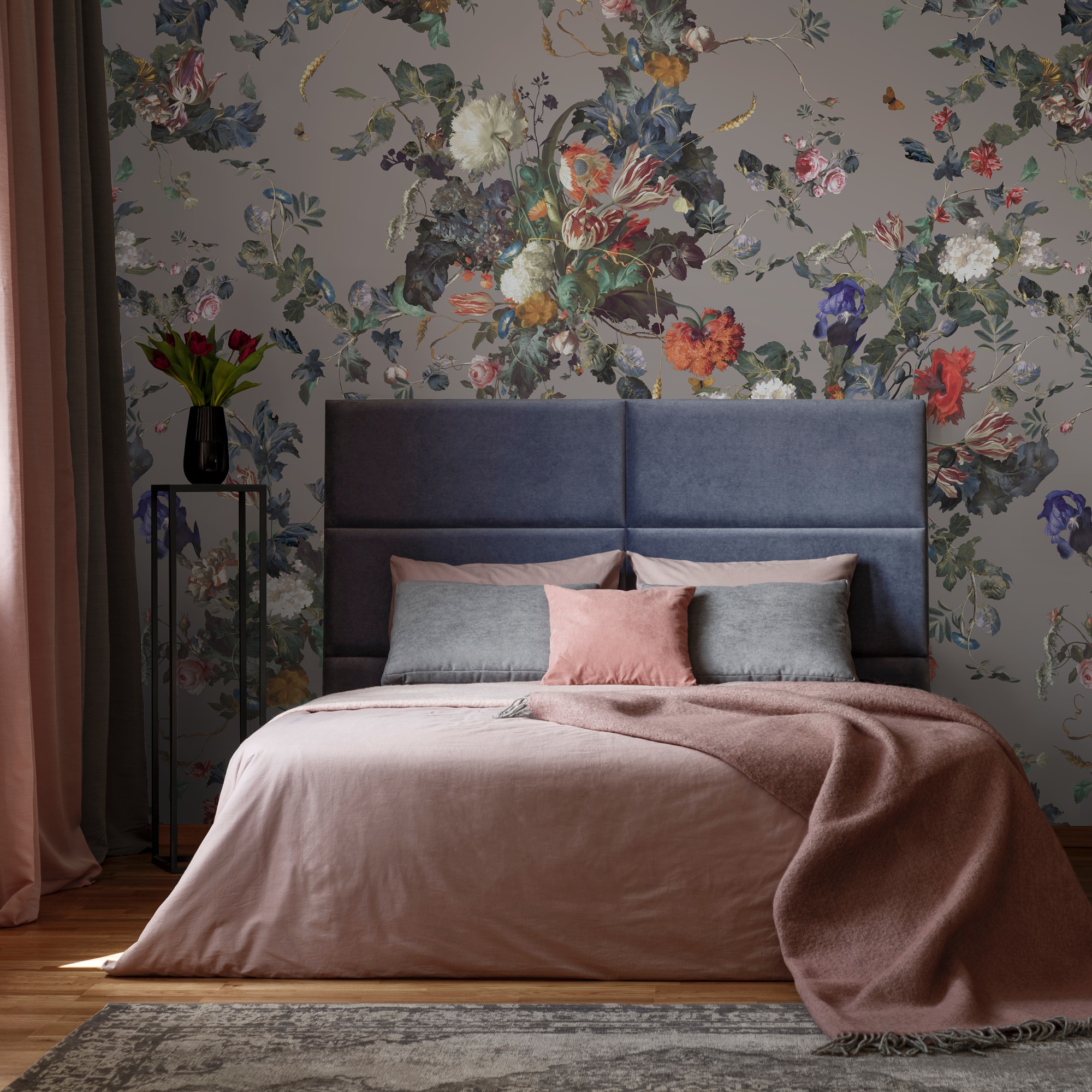 Dark Botanical Blooming Floral Wallpaper Mural 5 Dark Botanical Blooming Floral Wallpaper Mural