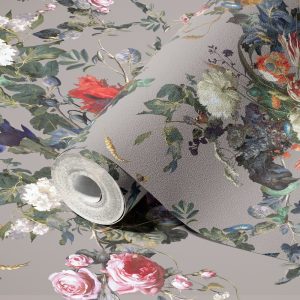 Dark Botanical Blooming Floral Wallpaper Mural