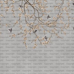 Blooming Cherry Blossoms Chinoiserie Wallpaper Mural