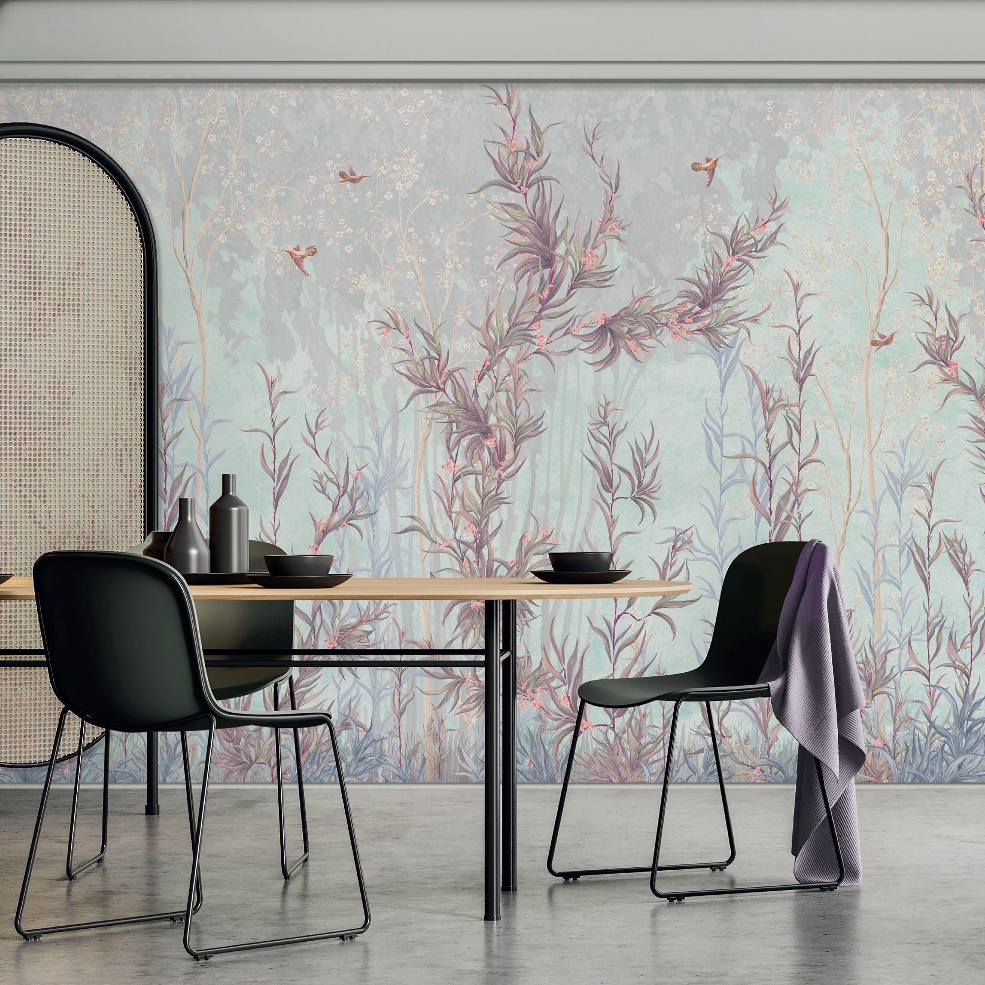 Delicate Wildflowers, Elegant Botanical Wallpaper Mural 2 Delicate Wildflowers, Elegant Botanical Wallpaper Mural