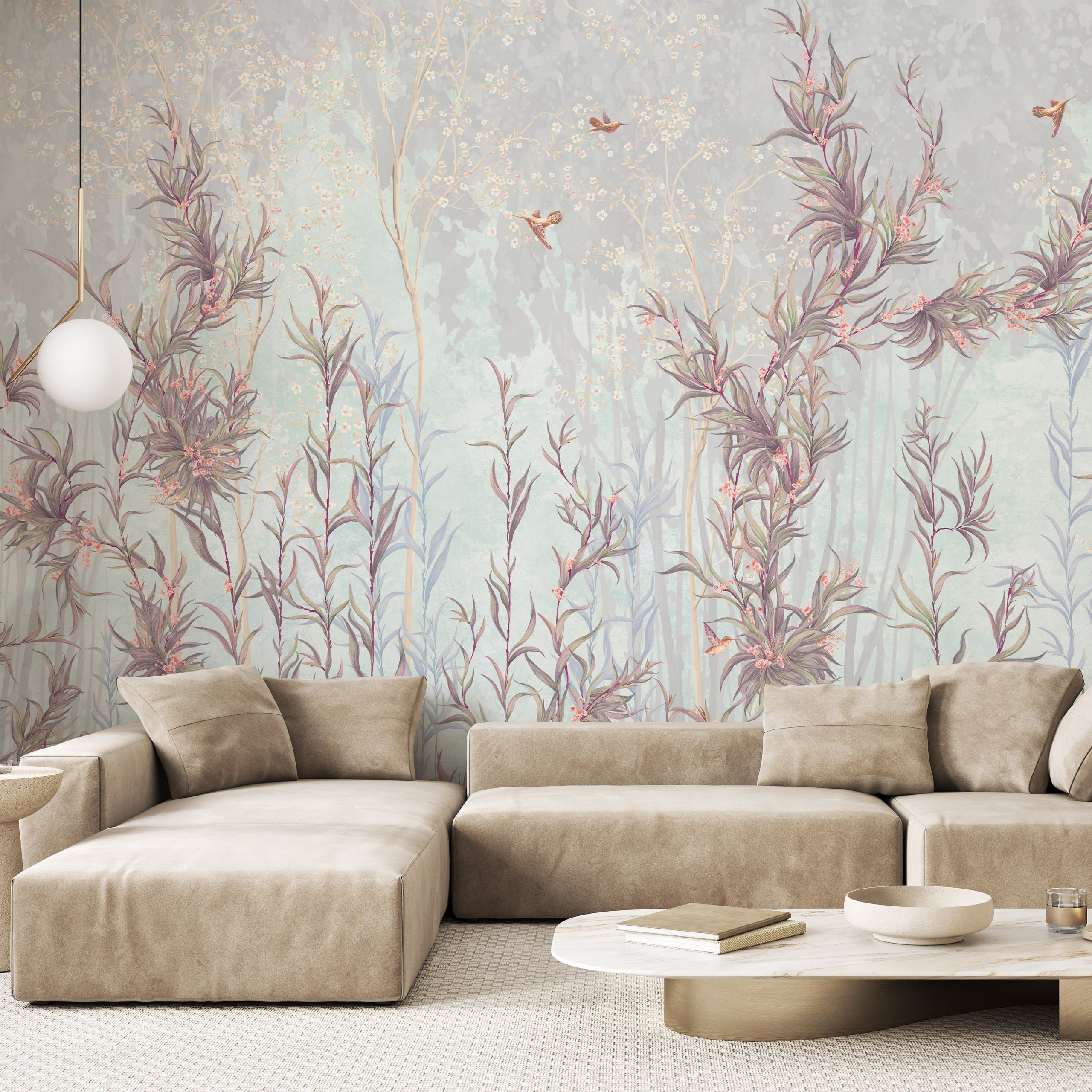 Delicate Wildflowers, Elegant Botanical Wallpaper Mural 5 Delicate Wildflowers, Elegant Botanical Wallpaper Mural