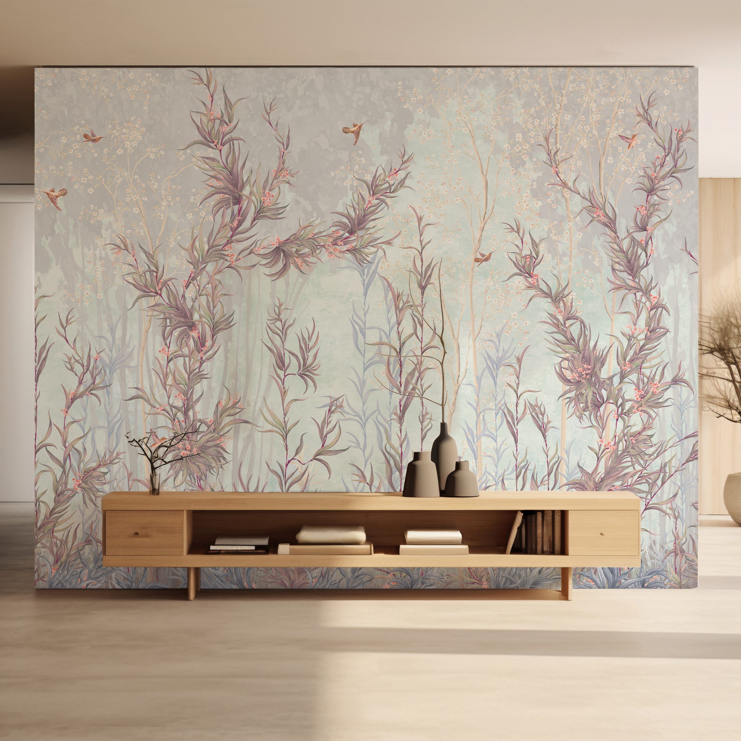 Delicate Wildflowers, Elegant Botanical Wallpaper Mural 6 Delicate Wildflowers, Elegant Botanical Wallpaper Mural