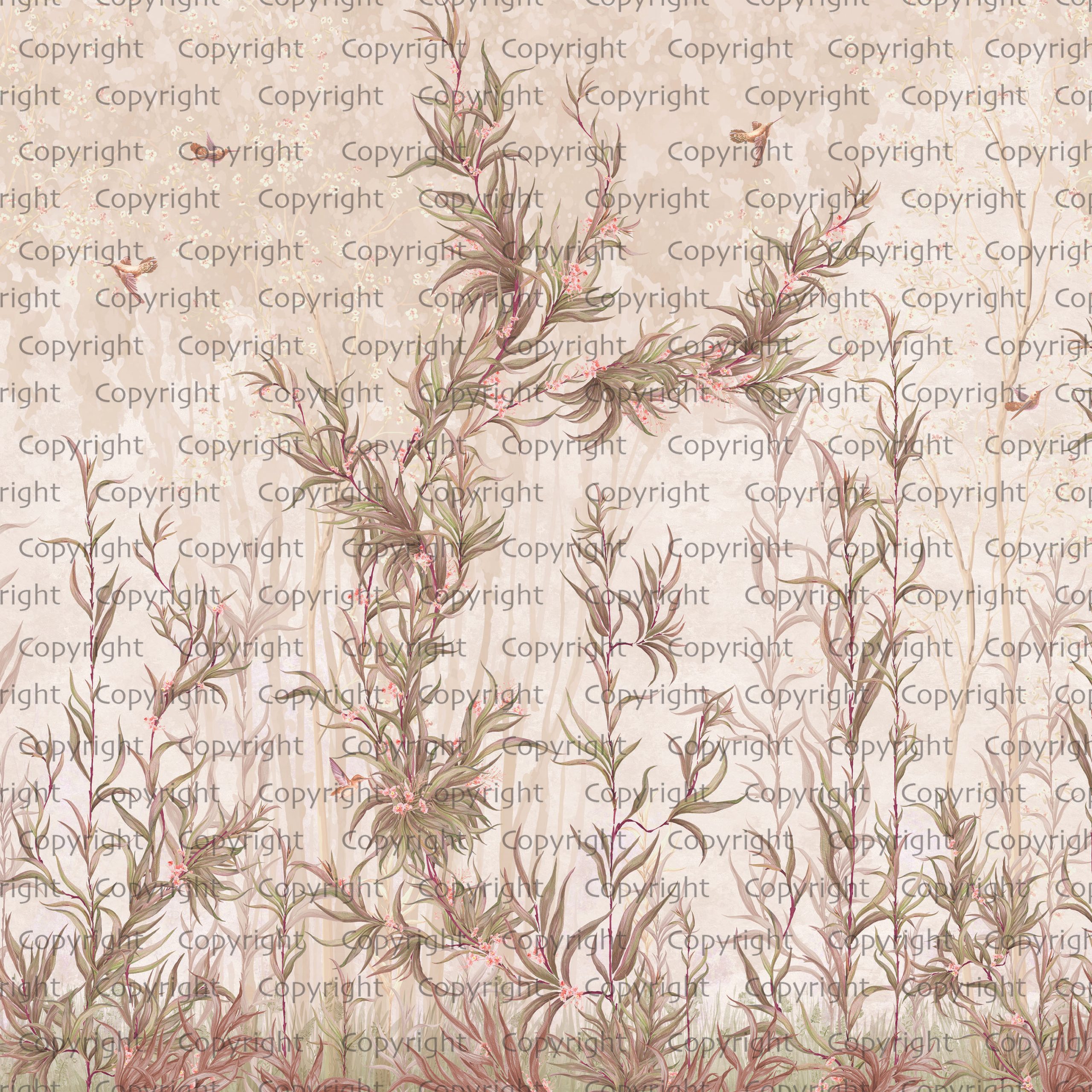 Delicate Wildflowers, Elegant Botanical Wallpaper Mural 11 Delicate Wildflowers, Elegant Botanical Wallpaper Mural