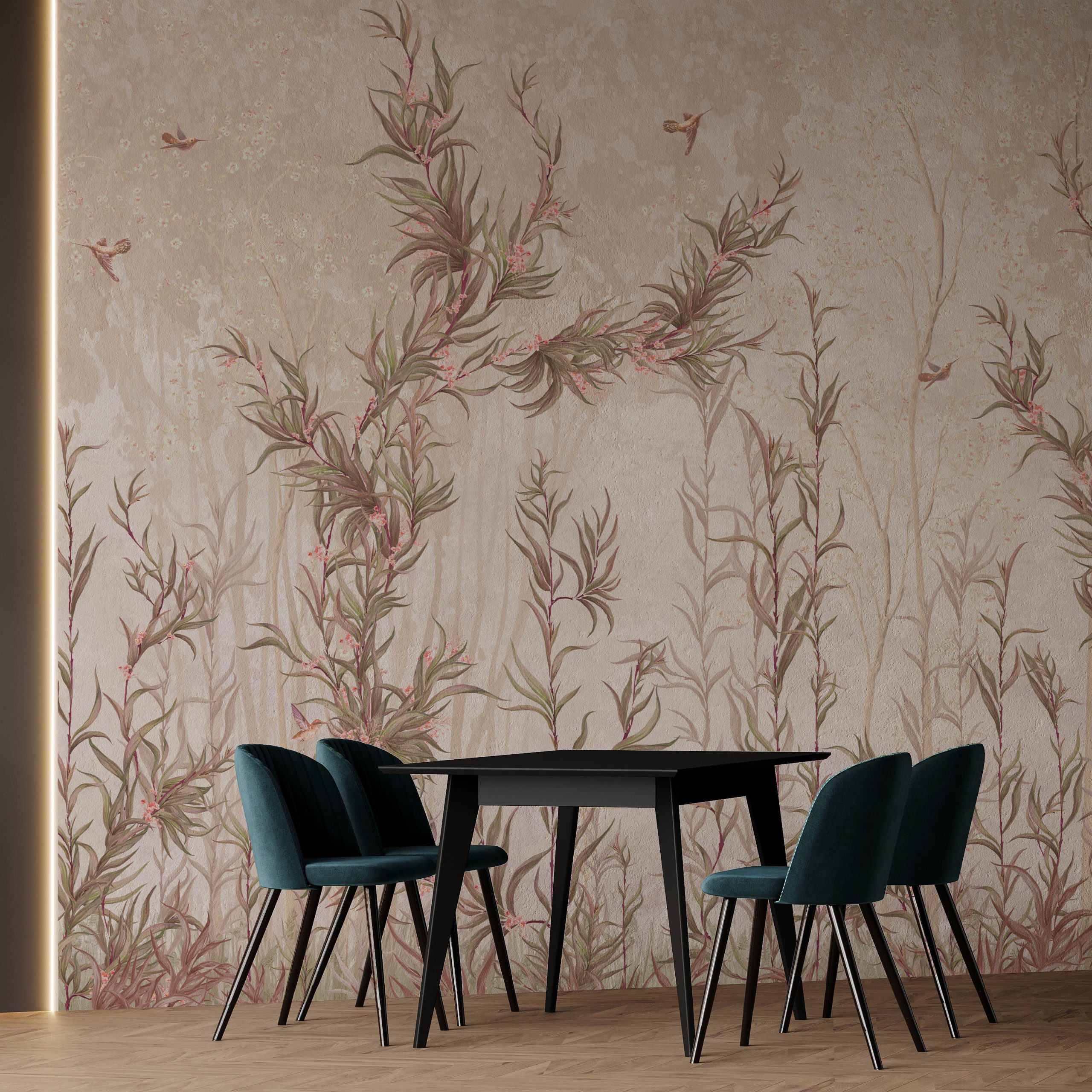 Delicate Wildflowers, Elegant Botanical Wallpaper Mural 14 Delicate Wildflowers, Elegant Botanical Wallpaper Mural