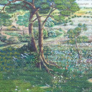 Serene Countryside Blooming Wildflowers Wallpaper Mural