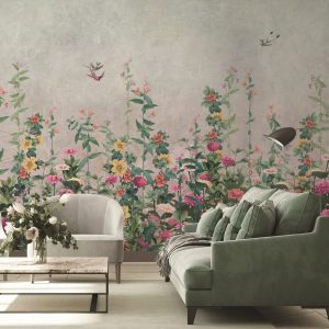 Modern Abstract Village Nightscape Wallpaper Mural