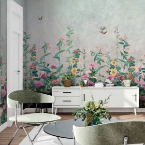Modern Abstract Village Nightscape Wallpaper Mural
