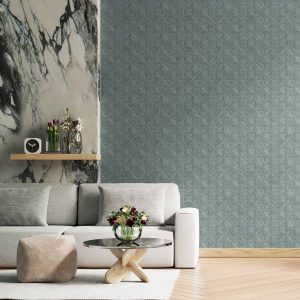 Shiny Surface Textured Round Geometric Shapes Deep Embossed Wallpaper
