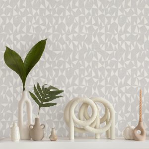 Geometric Triangle Pattern Embossed Wallpaper