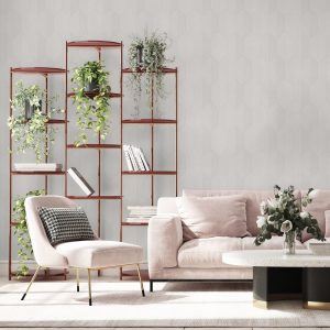 Contemporary Embossed Geometric Shapes Wallpaper