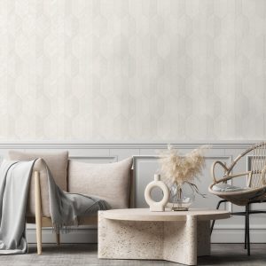 Contemporary Embossed Geometric Shapes Wallpaper
