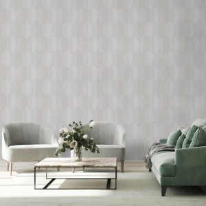 Contemporary Embossed Geometric Shapes Wallpaper