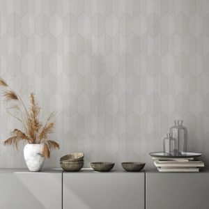 Contemporary Embossed Geometric Shapes Wallpaper