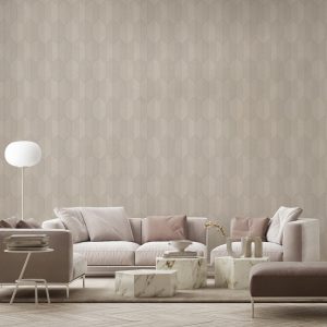 Contemporary Embossed Geometric Shapes Wallpaper