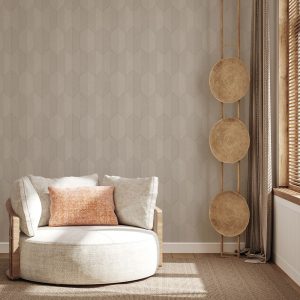 Contemporary Embossed Geometric Shapes Wallpaper