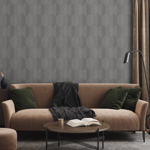 Contemporary Embossed Geometric Shapes Wallpaper