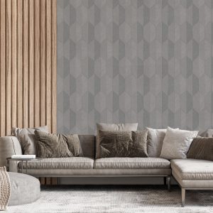 Contemporary Embossed Geometric Shapes Wallpaper