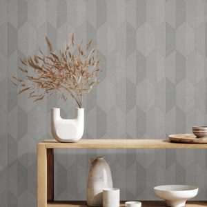 Contemporary Embossed Geometric Shapes Wallpaper
