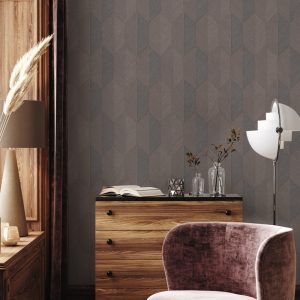 Contemporary Embossed Geometric Shapes Wallpaper