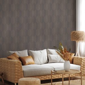 Contemporary Embossed Geometric Shapes Wallpaper