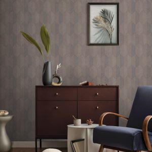 Contemporary Embossed Geometric Shapes Wallpaper