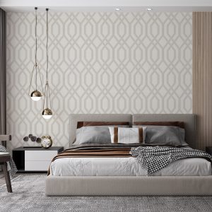 Modern Flocked Geometric Embossed Wallpaper