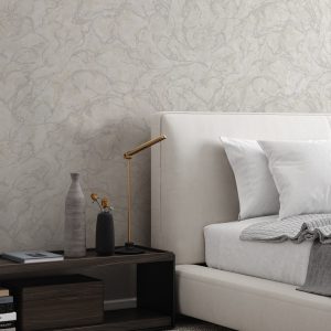 Modern Veined Textured Metallic Accents Marble Wallpaper
